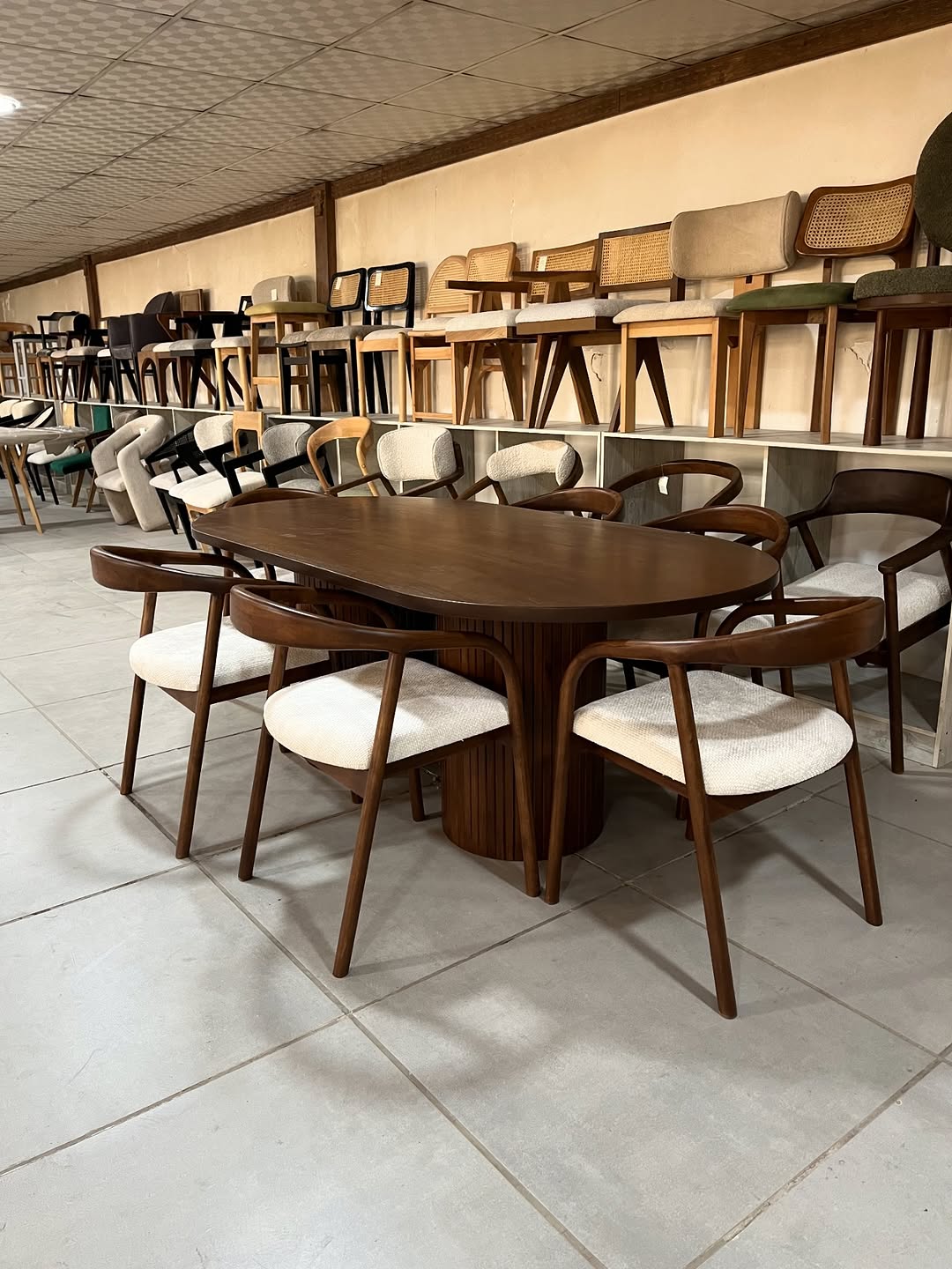 ZENE MODERN OVAL DINING SET