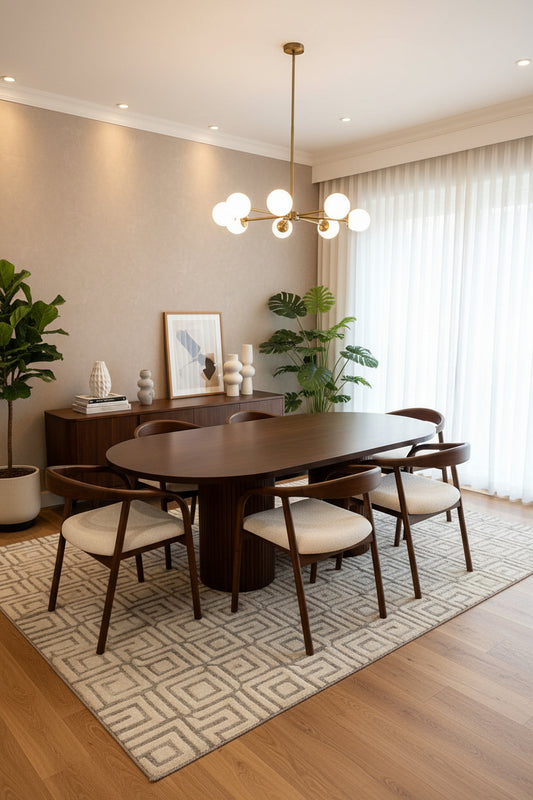ZENE MODERN OVAL DINING SET